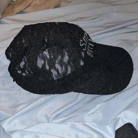 BLACK LACE BASEBALL HAT SMOKY MTNS in crystal lettering - Picture 3 of 5